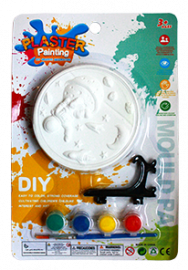 Juego de arte con pintura, pincel y exhibidor en blister