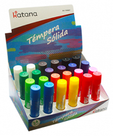 Tempera solida x 12 colores en display