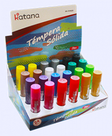 Tempera solida x 12 colores en display