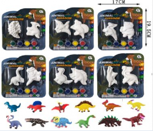 Formas de dinosaurio en yeso para pintar en blister